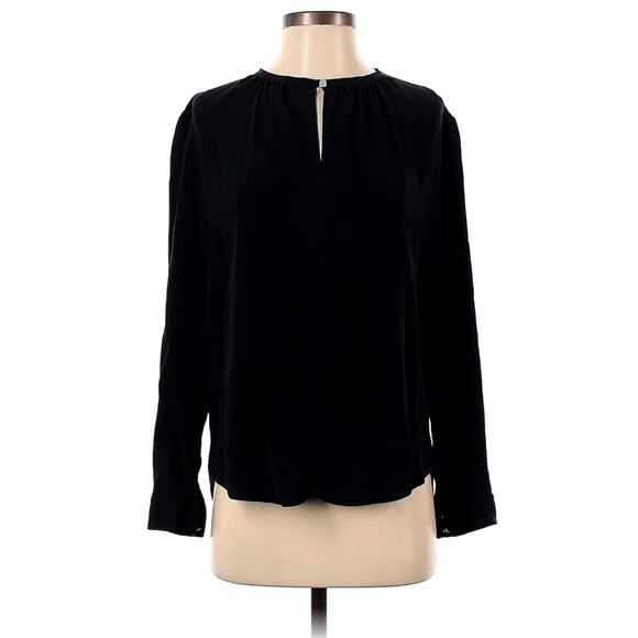 Sandro Paris Black Silk Keyhole Front Blouse Size S - Picture 1 of 12